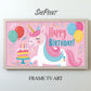 Unicorn Birthday Frame TV Art | Pink Happy Birthday TV Display for Girls | Magical Kids Party Decor for Samsung Frame TV | Instant Download
