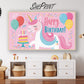 Unicorn Birthday Frame TV Art | Pink Happy Birthday TV Display for Girls | Magical Kids Party Decor for Samsung Frame TV | Instant Download. Preview in kids room