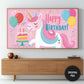 Unicorn Birthday Frame TV Art | Pink Happy Birthday TV Display for Girls | Magical Kids Party Decor for Samsung Frame TV | Instant Download, preview on screen
