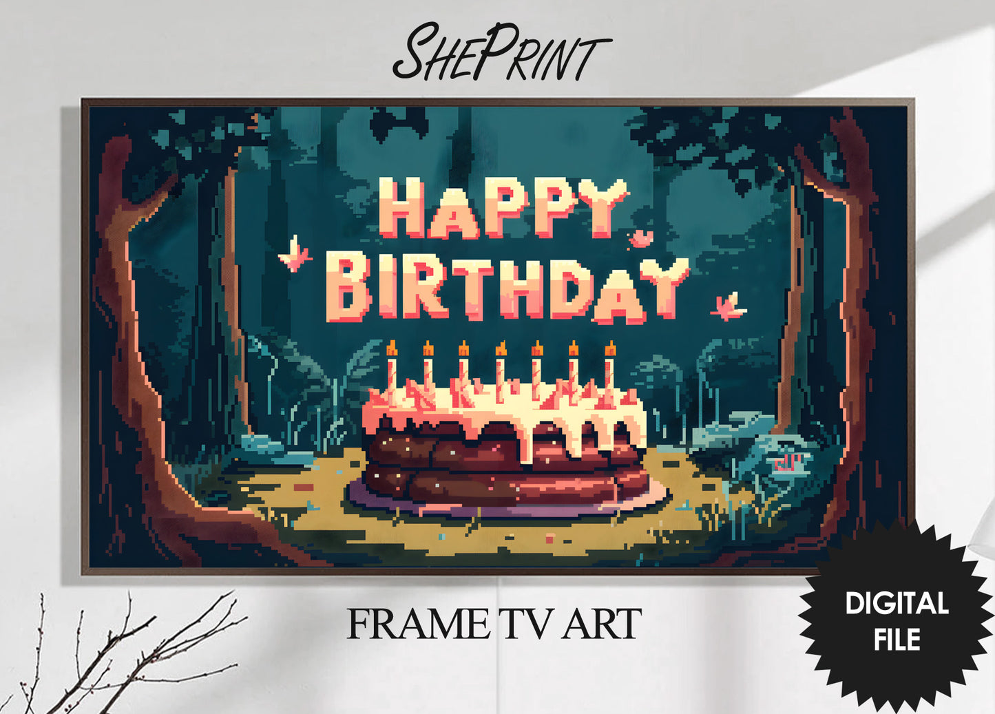 Samsung Frame TV Art For Kids | Happy Birthday Video Game Art  preview