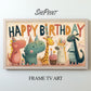 Whimsical Animals Birthday Frame TV Art | Kids Party Backdrop Decor | Instant Download