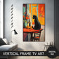 Samsung Vertical Frame TV Art, Black Cat On Table Halloween Painting preview