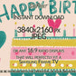 Happy Birthday Frame TV Art | Nordic Folk Pastel Colors preview on Samsung Frame TV close up view