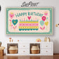 Happy Birthday Frame TV Art | Nordic Folk Pastel Colors preview on Samsung Frame TV in kids room