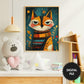 Kids Room or Nursery Printable Wall Art, Boho Style Cat Print preview 2