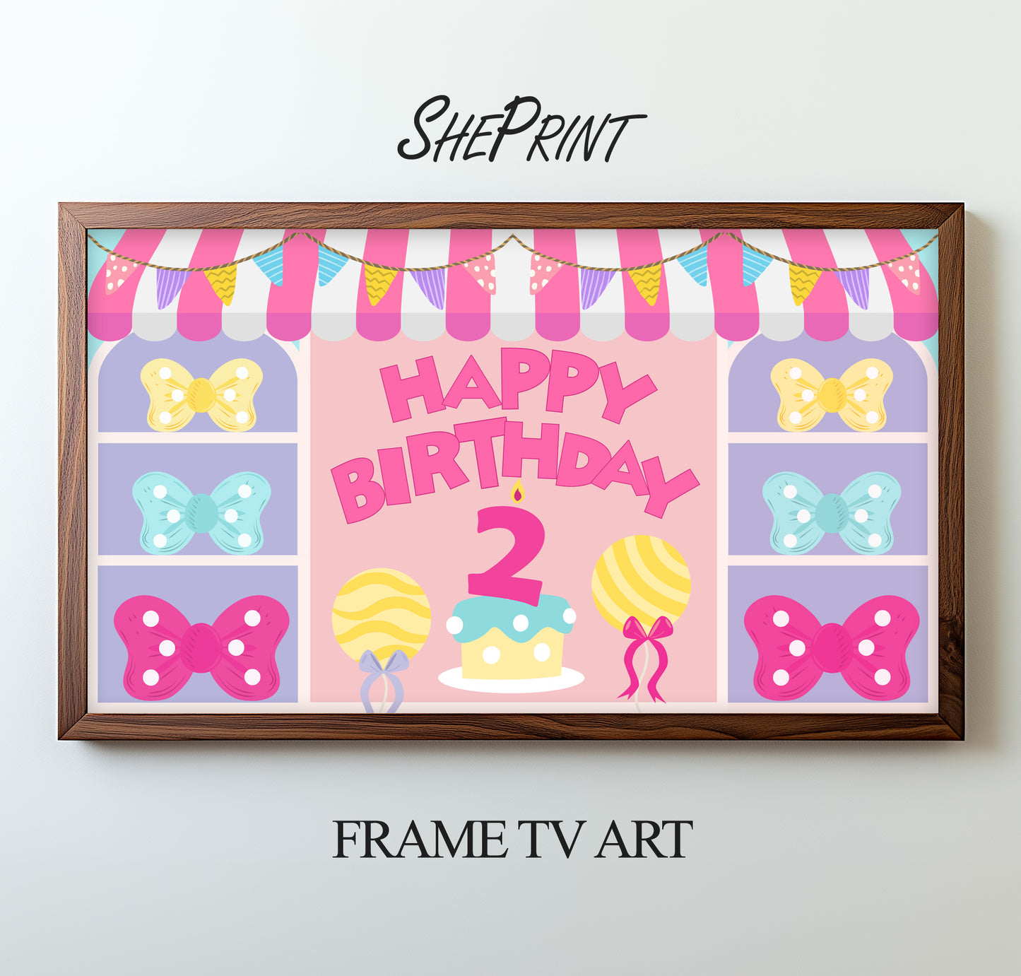  Frame TV Art | Bowtique Theme Birthday Party For Girls For Girls Turning 2 preview on TV screen