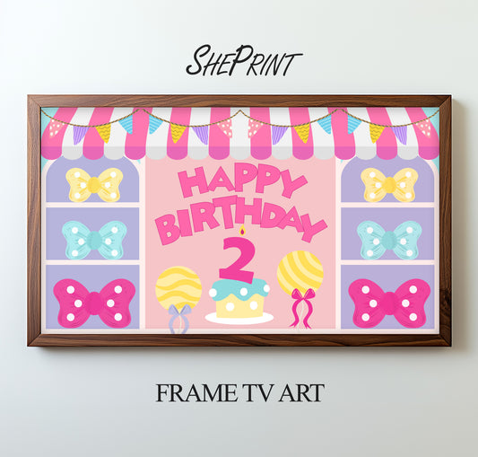  Frame TV Art | Bowtique Theme Birthday Party For Girls For Girls Turning 2 preview on TV screen