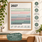2027 Printable Calendar, Wall Art Poster, Large Minimalist Year Planner, Instant Download, 24x32 Inch, preview on wall