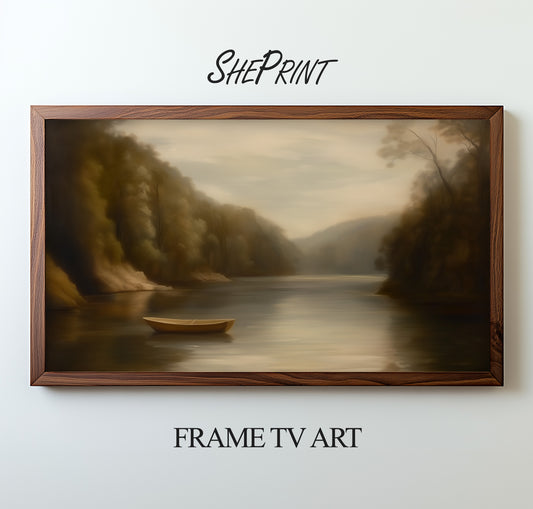 Frame TV Art | Moody Landscape Calm River Scene preview