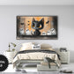 Samsung Frame TV Art For Kids | Cute Halloween Cat Charcoal Drawing preview in teen bedroom