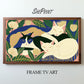 Sleeping Cats Frame TV Art | Modern Folk Cat Wall Art | Colorful Botanical Cat Painting | Digital Download for Samsung Frame TV preview on screen
