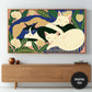 Sleeping Cats Frame TV Art | Modern Folk Cat Wall Art | Colorful Botanical Cat Painting | Digital Download for Samsung Frame TV