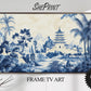 Chinoiserie Landscape Frame TV Art | Blue Beige Tones preview