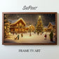 Samsung Frame TV Art Christmas Scene preview with wooden frame