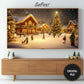 Samsung Frame TV Art Christmas Scene preview in Christmas styled living room