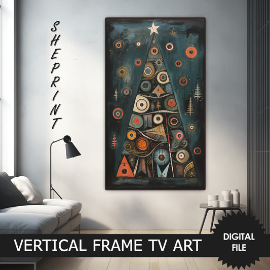 Vertical Frame TV Art, Christmas Tree