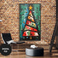 Vertical Frame TV Art, Christmas Tree, Raw Oil Painting Digital TV Art JPEG Image Instant Download