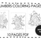 Numbers Coloring Pages for Kids, Preschool 123 Coloring Book, Kids Printables, Instant Download PDF 10 Pages, Print At Home, Download Now