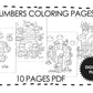 Numbers Coloring Pages for Kids, Preschool 123 Coloring Book, Kids Printables, Instant Download PDF 10 Pages, Print At Home, Download Now