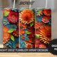 3D Colorful Floral 20oz Sublimation Tumbler Designs, Straight and Tapered 9.2 x 8.3” Tumbler PNG, Digital Download