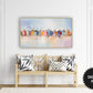Frame TV Art | Colorful Beach Huts Painting | Summer TV Art  preview in modern ambience