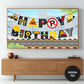 Construction Birthday Party Banner TV Art | For Boys preview on Samsung Frame TV in living room room - version 2
