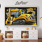 Construction Birthday TV Art For Boys | Heavy Machinery preview on Samsung Frame TV in kids room