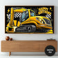 Construction Birthday TV Art For Boys | Heavy Machinery preview on Samsung Frame TV in living room