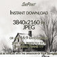 Cozy Winter Cottage Monochrome Frame TV Art close up look