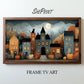 Samsung Frame TV Art, Cute Fall Halloween City
