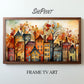 Frame TV Art | Cute Fall Town Watercolor Abstract Art preview