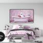 Samsung Frame TV Art Halloween | Cute Halloween Ghost in Pink Bathtub preview in bedroom