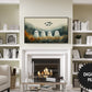 Halloween Frame TV Art | Magical Cute Ghosts In Forest  previw in modern living room