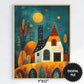 Printable Wall Art for Kids, Boho Style Cute House Print preview