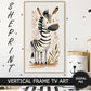 Cute Zebra Vertical Frame TV Art For Kids, Scandinavian Style preview in kids room