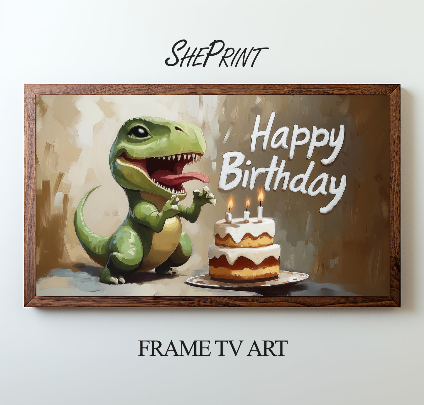 Frame TV Art For Kids | Happy Birthday | Dinosaur Themed Birthday Party