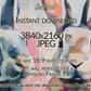 Three Easter Bunnies Abstract TV Art | Instant Digital Download close up view