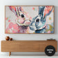 Easter Bunnies Abstract TV Art | Impasto Cubism Painting | Instant Digital Download preview