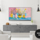 Frame TV Art Easter Still Life Pastel Colors preview in modern gray tones living room