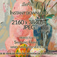 Vertical Frame TV Art, Easter Still Life Pastel Colors Painting close up view