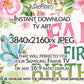 Fairy First Birthday TV Art For Kids | Happy Birthday Backdrop | Instant Download close up view