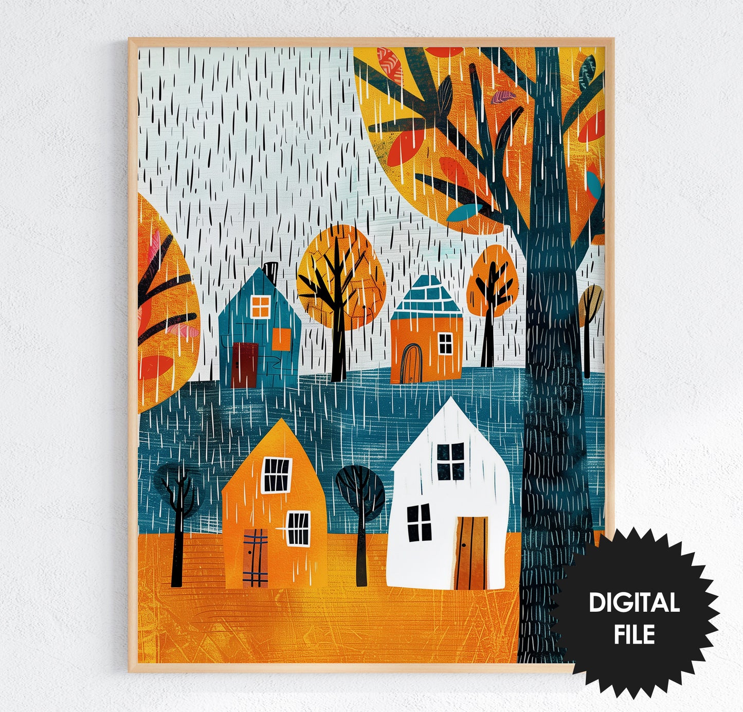 Fall Wall Art For Kids, 9 Back To School Prints For Kids, Fall Rainy Day Print Preview