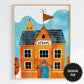 Fall Wall Art For Kids, 9 Back To School Prints For Kids, School Building Print Preview