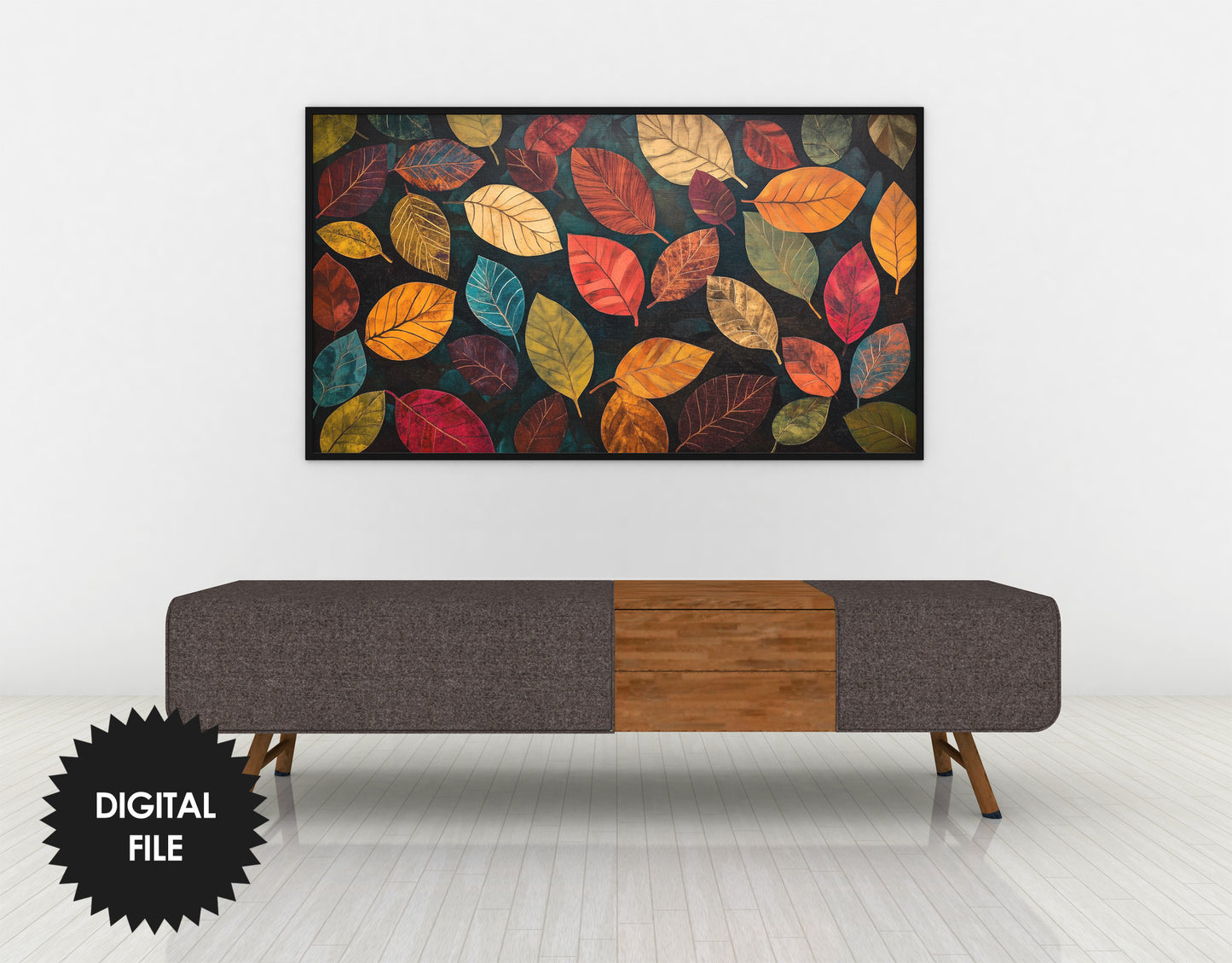 Samsung Frame TV Art, Fall Leaves, Autumn Abstract Art preview