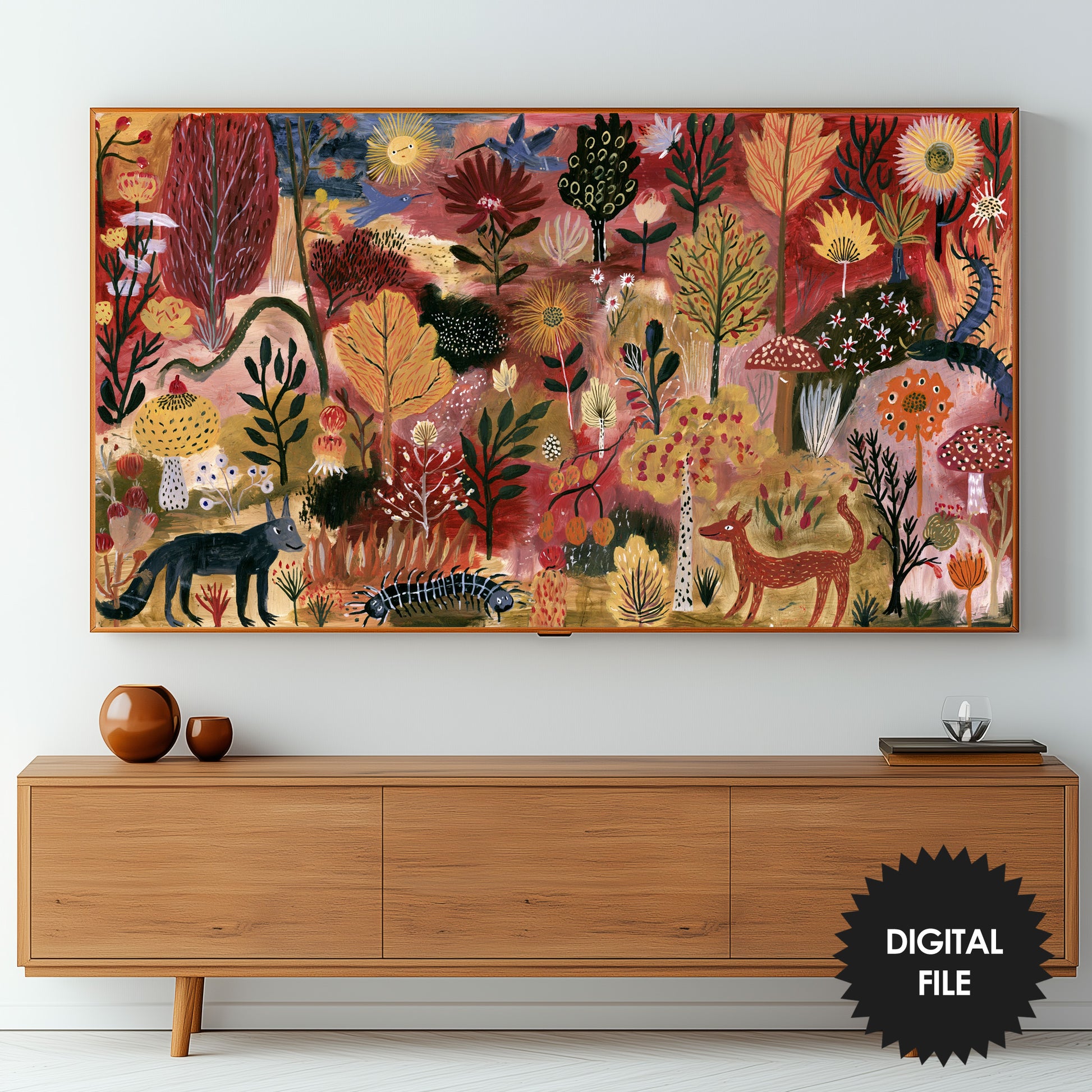 Fall TV Art Maximalism | 3840x2160 px JPEG | Instant Digital Download preview