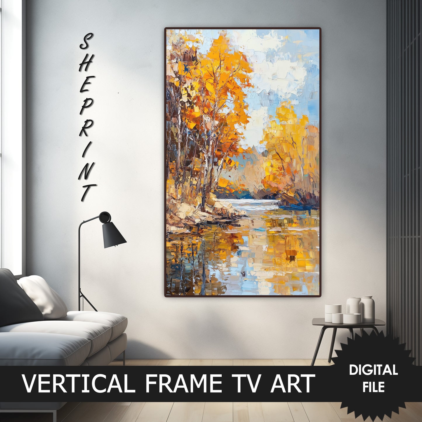 Samsung Vertical Frame TV Art, Fall Scene Painting preview