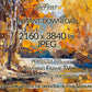 Samsung Vertical Frame TV Art, Fall Scene Painting close up view