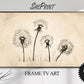 Frame TV Art Four Dandelions, Vintage Ink Drawing preview