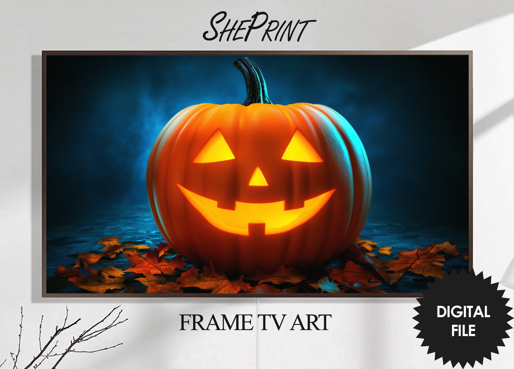 Samsung Frame TV Art, Giant Orange Halloween Pumpkin preview