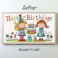 Birthday Doodle Girls Drawing TV Art | Kids Birthday Display | Instant Digital Download